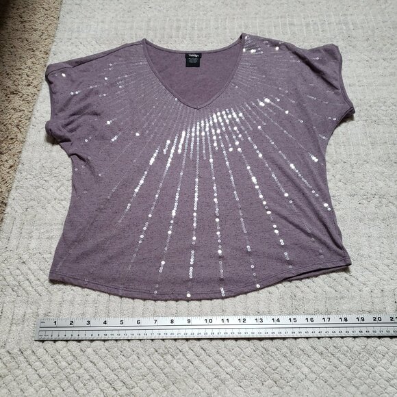 Vanity Women's Purple Sequin Top Size Small - Picture 5 of 7